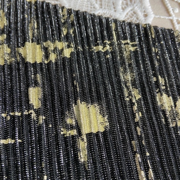 NWT Ieena Mac Duggal Black & Gold Metallic Ruffle Hem Midi Dress size 6 - Picture 7 of 8